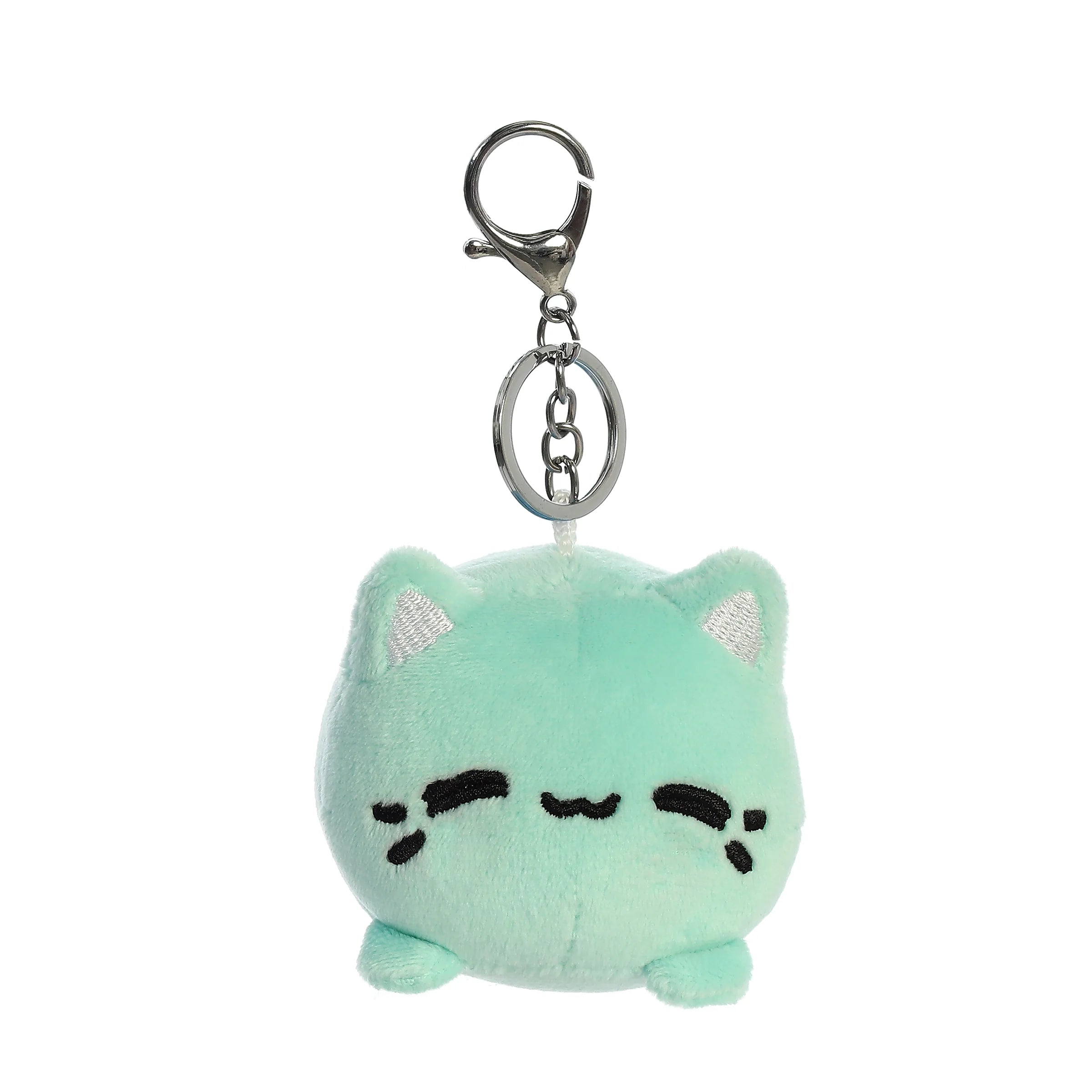 Mint Green Cat Pom Keychain