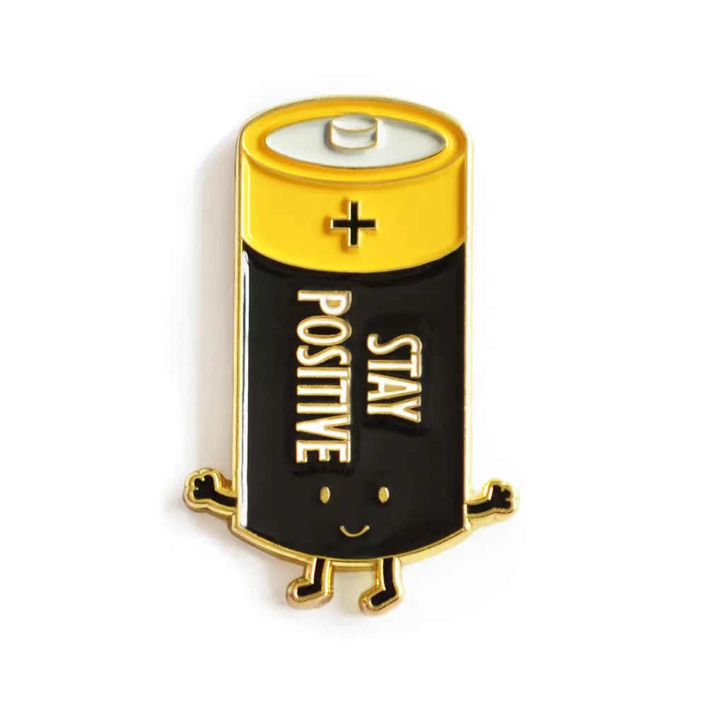 Stay Positive Battery Enamel Pin – Mr.Pen